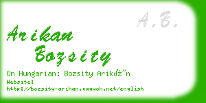 arikan bozsity business card